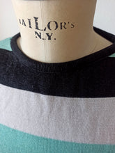 Cargar imagen en el visor de la galería, 1960s - SUBLYM, Spain - Deadstock Turquoise Striped Top - Sz 4
