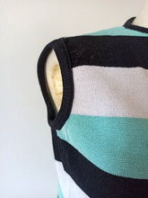 Cargar imagen en el visor de la galería, 1960s - SUBLYM, Spain - Deadstock Turquoise Striped Top - Sz 4
