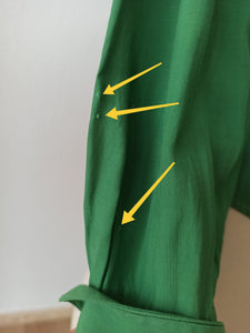 1940s - FLORINE, Paris - Exquisite Forest Green Rayon Blouse - Sz 44