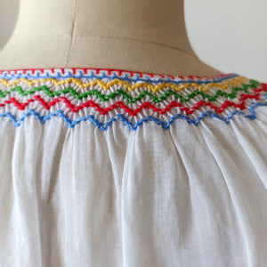 1940s 1950s - MODEX, Hungary - Exquisite Embroidery Blouse - Sz 40