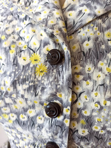 1950s - Delicious Floral Cotton Dress - W28.5 (72cm)