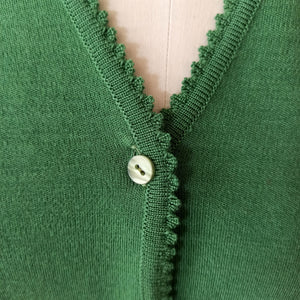 1950s 1960s - VICENTE, Spain - Deadstock Green Twin Set - Sz 5
