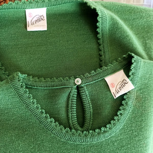 1950s 1960s - VICENTE, Spain - Deadstock Green Twin Set - Sz 5