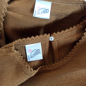 1950s 1960s - VICENTE, Spain - Deadstock Brown Twin Set - Sz 4