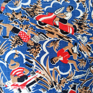 1950s - Fabulous Novelty Print Men's Casino Shirt - Sz Small