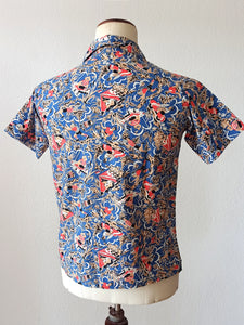 1950s - Fabulous Novelty Print Men's Casino Shirt - Sz Small