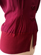 Load image into Gallery viewer, 1940s - Stunning Honeycomb Puff Sleeves Blouse - W36 (92cm)
