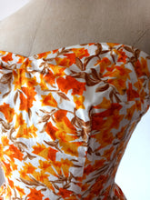Cargar imagen en el visor de la galería, 1950s - Gorgeous Italian Floral Cotton Jumpsuit - W22 (56cm)
