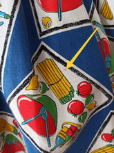 Charger l&#39;image dans la galerie, 1950s - Stunning Novelty Asparagus Print Cotton Skirt - W28.5 (72cm)
