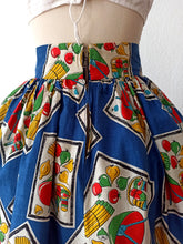 Charger l&#39;image dans la galerie, 1950s - Stunning Novelty Asparagus Print Cotton Skirt - W28.5 (72cm)
