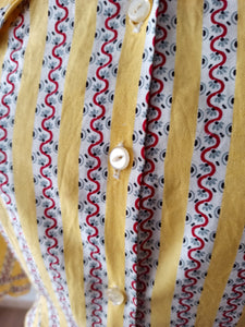 1940s 1950s - Fabulous French Cotton Blouse - Sz 44