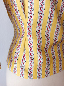 1940s 1950s - Fabulous French Cotton Blouse - Sz 44