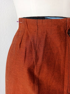 1960s - ERDNA, France - Deadstock Brick Color Sport Pants - W24.5 (62cm)