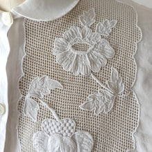 Carica l&#39;immagine nel visualizzatore di Gallery, 1940s 1950s - Precious Hand Embroidery Cotton Blouse - W33 (84cm)
