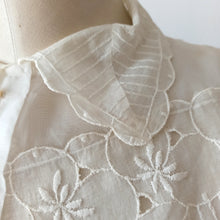 Load image into Gallery viewer, 1940s 1950s - Exquisite French Embroidery Nylon Blouse - W35 (88cm)

