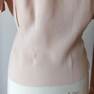1940s 1950s - Delightful Antique Pink Rayon Blouse - W43 (108cm)