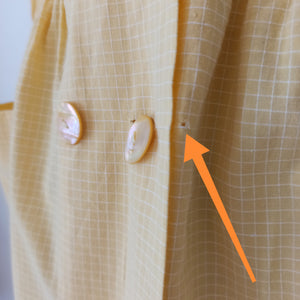 1950s 1960s - Adorable Butter Yellow Cotton Dress - W28 (71cm)