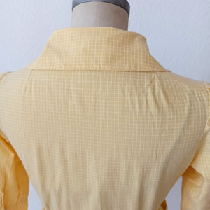1950s 1960s - Adorable Butter Yellow Cotton Dress - W28 (71cm)