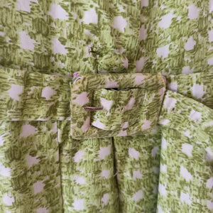 1960s - PARIS - Green Silk Dress - W30 (76cm)