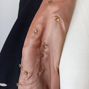 1940s - FRANCE - Outstanding Rhinestones Gabardine Blazer - W29 (74cm)