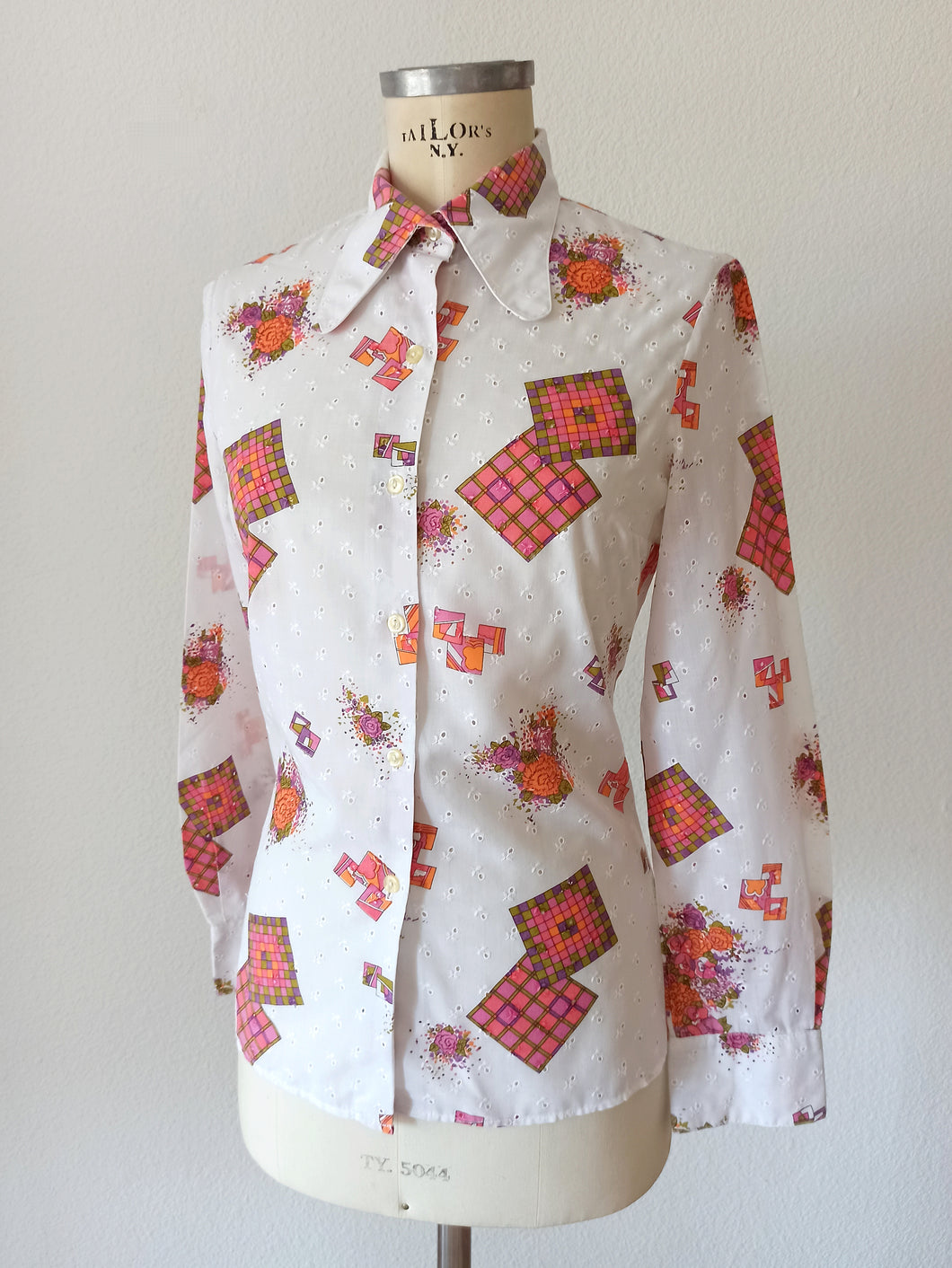 1960s 1970s - Cute Cotton Blouse