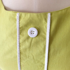 1950s 1960s - Gorgeous Arctic Lime Cotton Dress - W29 (74cm)
