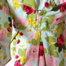 Cargar imagen en el visor de la galería, 1950s 1960s - Spectacular Roseprint Dress - W28.5 (72cm)
