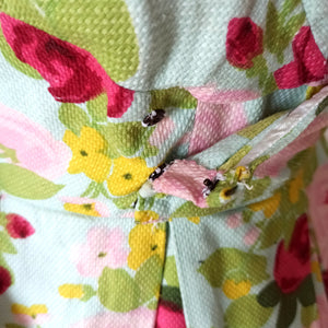 1950s 1960s - Spectacular Roseprint Dress - W28.5 (72cm)