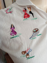 Charger l&#39;image dans la galerie, 1950s - Exquisite Flamenco Dancers Embroidery Blouse - W31.5 (80cm)

