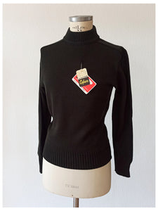 1960s - DEADSTOCK - Cofasa, Spain - Black Sweater - Sz 4