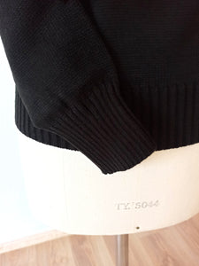 1960s - DEADSTOCK - Cofasa, Spain - Black Sweater - Sz 4