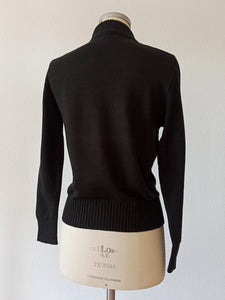 1960s - DEADSTOCK - Cofasa, Spain - Black Sweater - Sz 4