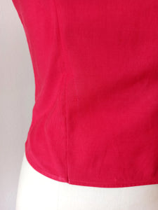 1940s 1950s - HUGÉ, Paris - Exquisite Red Raffia 2pc Cotton Set