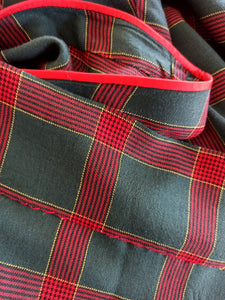 1940s - Adorable Green Red Tartan Dress - W29 (74cm)
