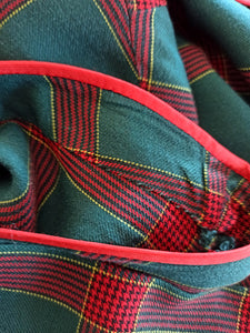 1940s - Adorable Green Red Tartan Dress - W29 (74cm)