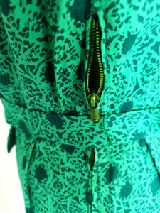 1940s - DAKO MODEN, Germany - Green Rayon Dress - W27 (68cm)