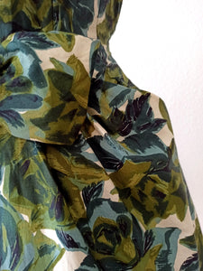 1950s - YOUR WENDY DRESS - Stunning Roseprint Dress - W28.5 (72cm)