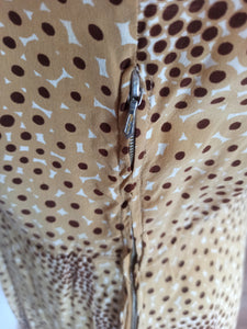 1940s - FELDPAUSCH, Switzerland - Exquisite Silk Dress - W28.5 (72cm)