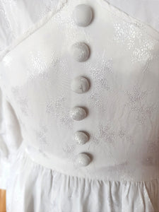 1940s - Marvelous White Rayon Bridal Dress - W28.5 (72cm)