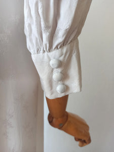 1940s - Marvelous White Rayon Bridal Dress - W28.5 (72cm)