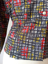 Carica l&#39;immagine nel visualizzatore di Gallery, 1940s 1950s - JOSSELYNE, Paris - Abstract Cotton Blouse - W36 (92cm)
