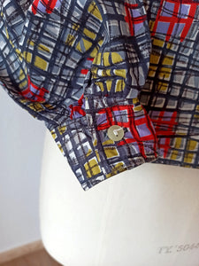 1940s 1950s - JOSSELYNE, Paris - Abstract Cotton Blouse - W36 (92cm)