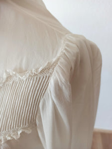 1930s 1940s - Outstanding Beauty Gauze Silk Blouse - W36 (92cm)