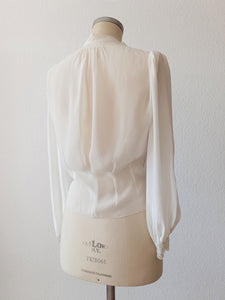 1930s 1940s - Outstanding Beauty Gauze Silk Blouse - W36 (92cm)