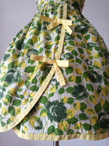 1950s 1960s - Gorgeous Summery Roseprint Cotton Dress - W28.5 (72cm)