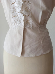 1940s 1950s - AKRIS, Switzerland - Sublime White Cotton Blouse - W31 (80cm)