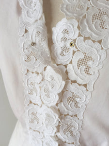 1940s 1950s - AKRIS, Switzerland - Sublime White Cotton Blouse - W31 (80cm)