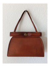 Carica l&#39;immagine nel visualizzatore di Gallery, 1940s 1950s - Gorgeous Brown Leather Handbag
