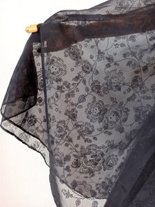 1950s - SYLVIA ANN, USA - Stunning Gold Lurex Black Dress - W24.5 (62cm)