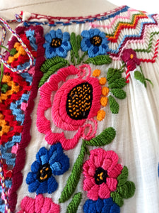 1930s 1940s - Exquisite Hand Embroidery Hungarian Blouse - W28.5 (72cm)